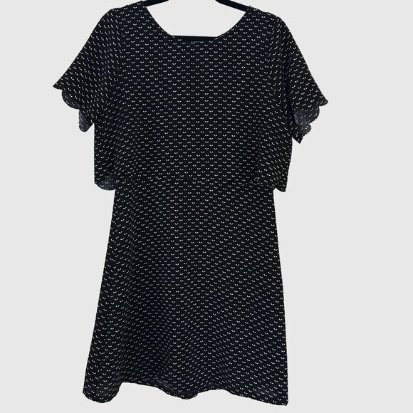 Molly Bracken Micro-Leaf Sprig Pattern Dress - Black* - US M (As Is) - Picture 3 of 9